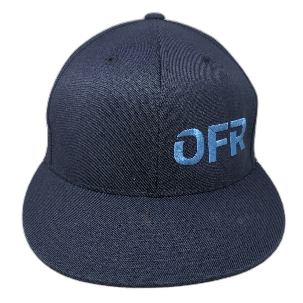 210 Fitted Baseball Cap Blue 7 1/4 OFR Office Furniture Resources Flat Brim Hat